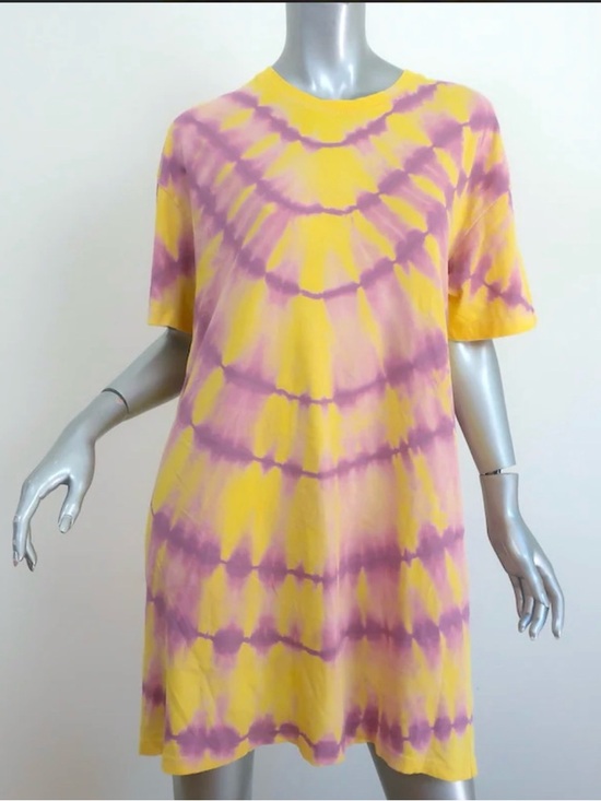 Raquel Allegra Dresses & Skirts - Yellow and Purple Tie-Dye T-Shirt